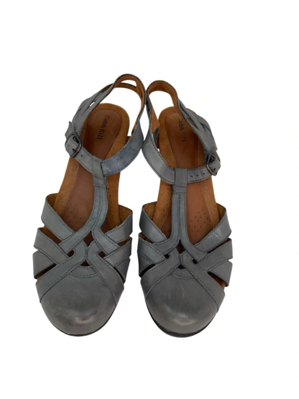 Cobb Hill New Balance Sandals Gray Leather Slingback Heels Dress Shoes Size 11